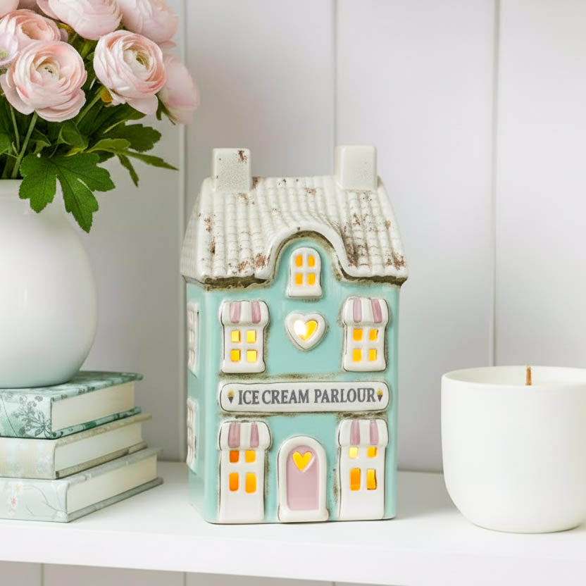 Ice Cream Parlour Ceramic Tealight House