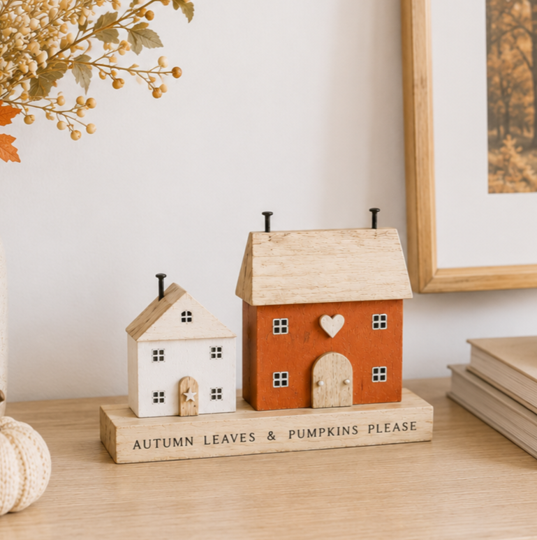 Autumn Leaves Wooden House