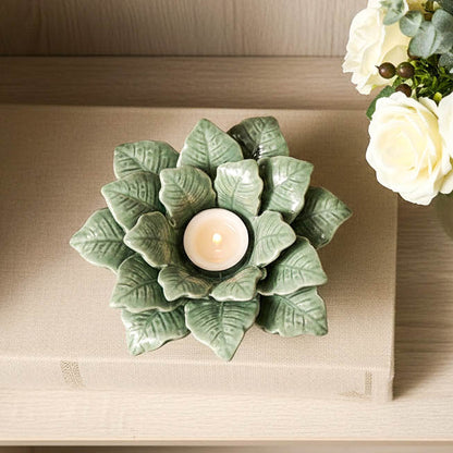 Green Leaf Tealight Holder