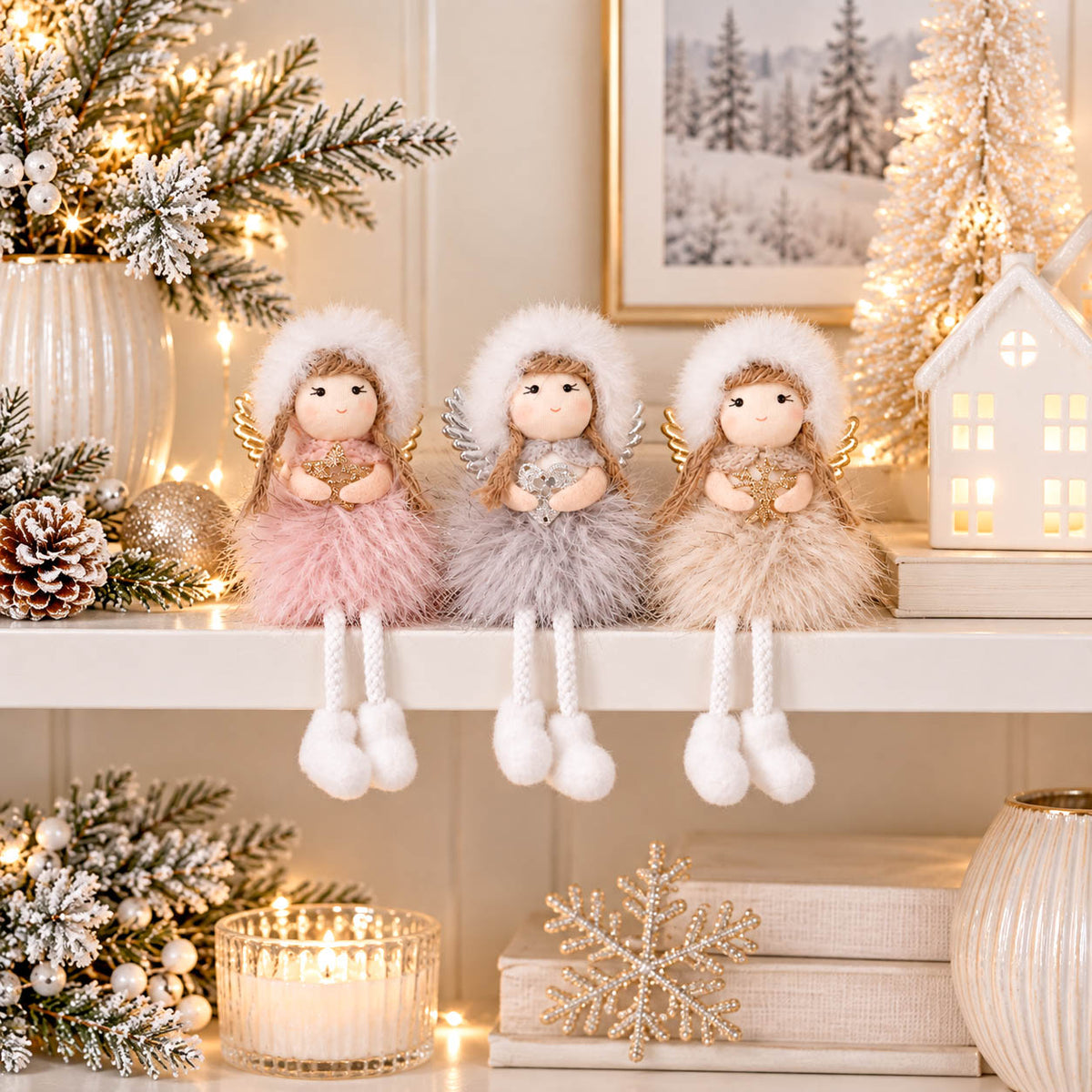 Sparkle Christmas Fairy Shelf Sitters Set of 3