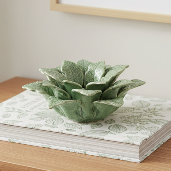 Green Leaf Tealight Holder