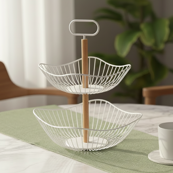 White Two Tier Storage Rack