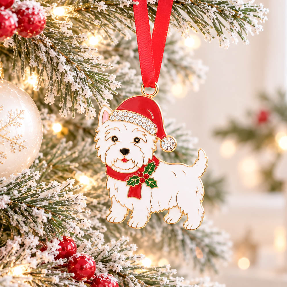 Christmas Treasures Westie Dog Tree Hanger