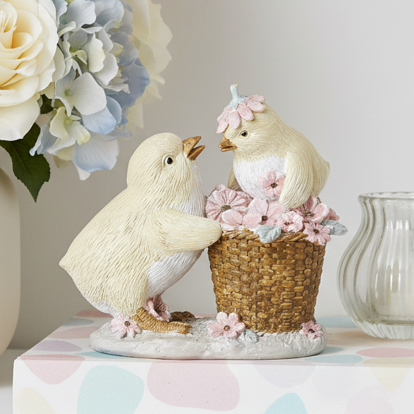 Pink Flower Chicks Ornament