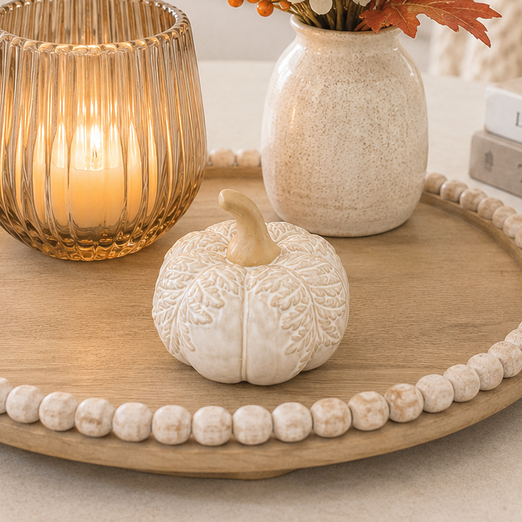 Natural Leaf Embossed Pumpkin