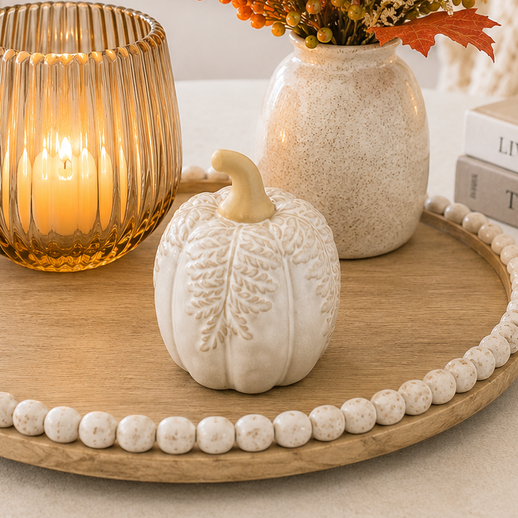 Natural Leaf Embossed Pumpkin