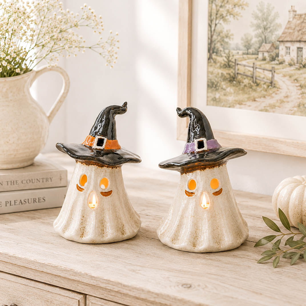 Village Pottery Ghost Tealight Holder