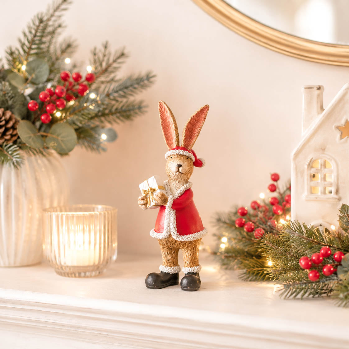 Jasper Rabbit Santa Costume Ornament