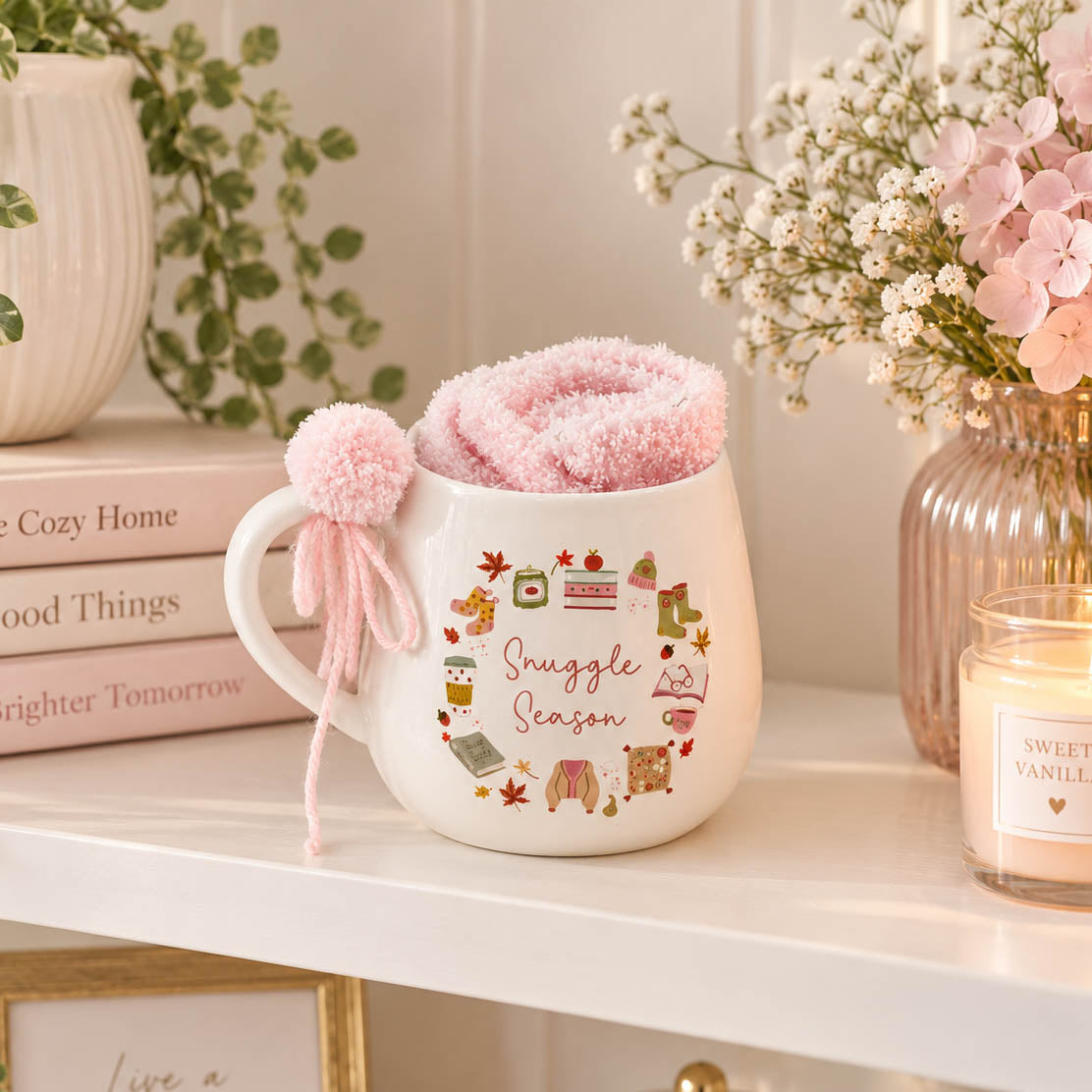 Snuggle Season Mug with Fluffy Socks