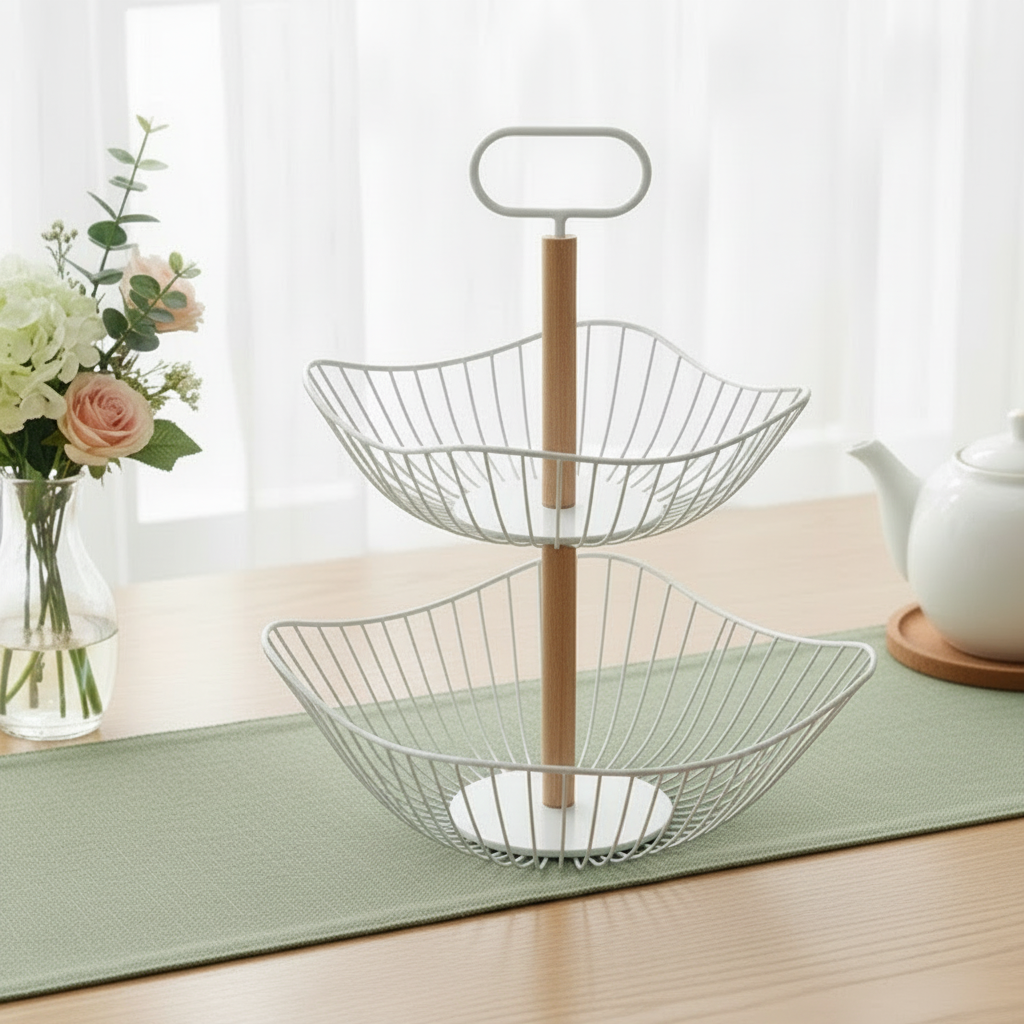 White Two Tier Storage Rack