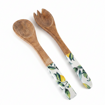 Lemon Mango Wood Fork &amp; Spoon Set