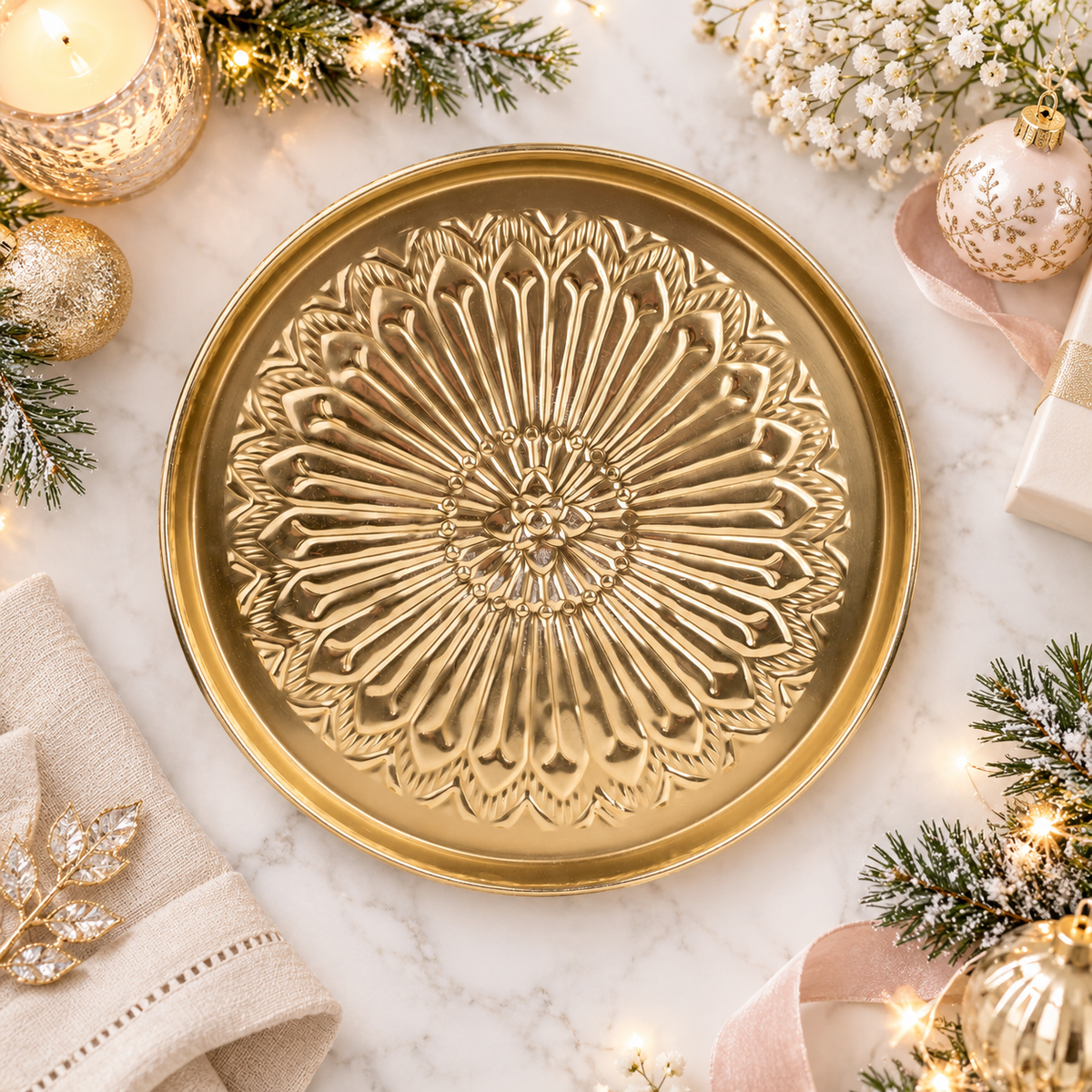 Gold Metal Decorative Tray