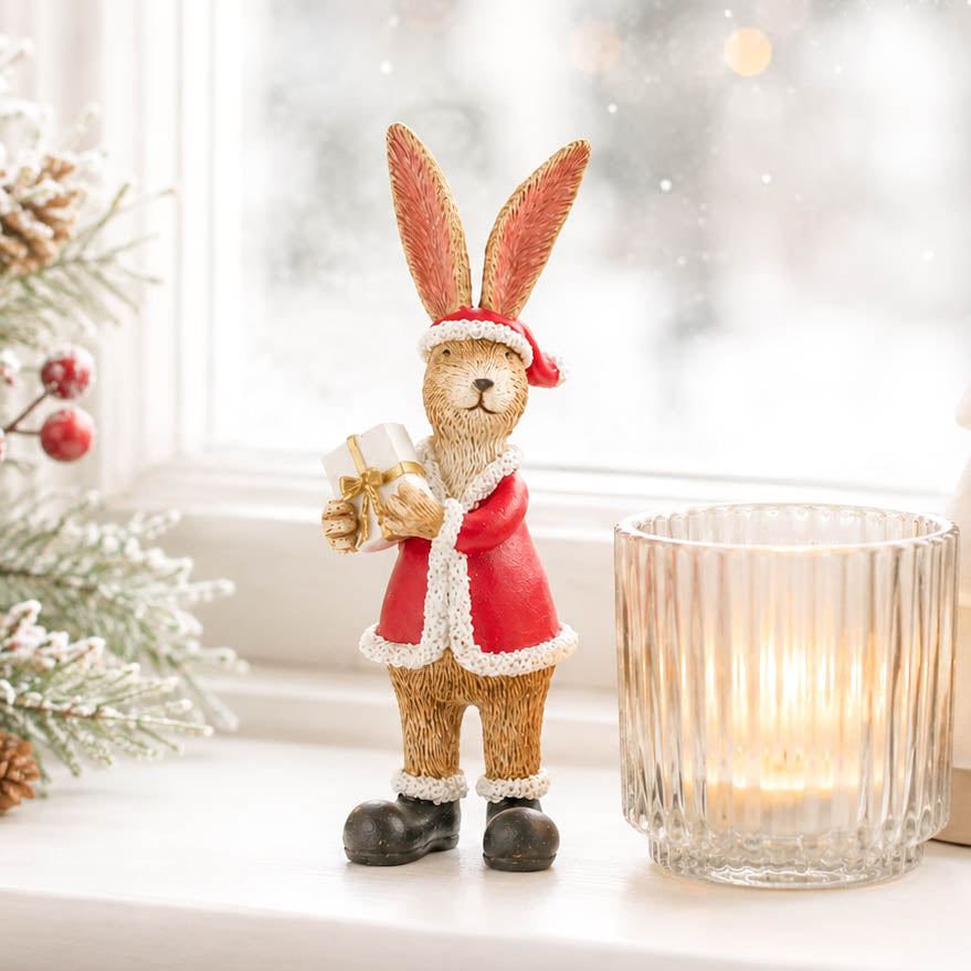 Jasper Rabbit Santa Costume Ornament