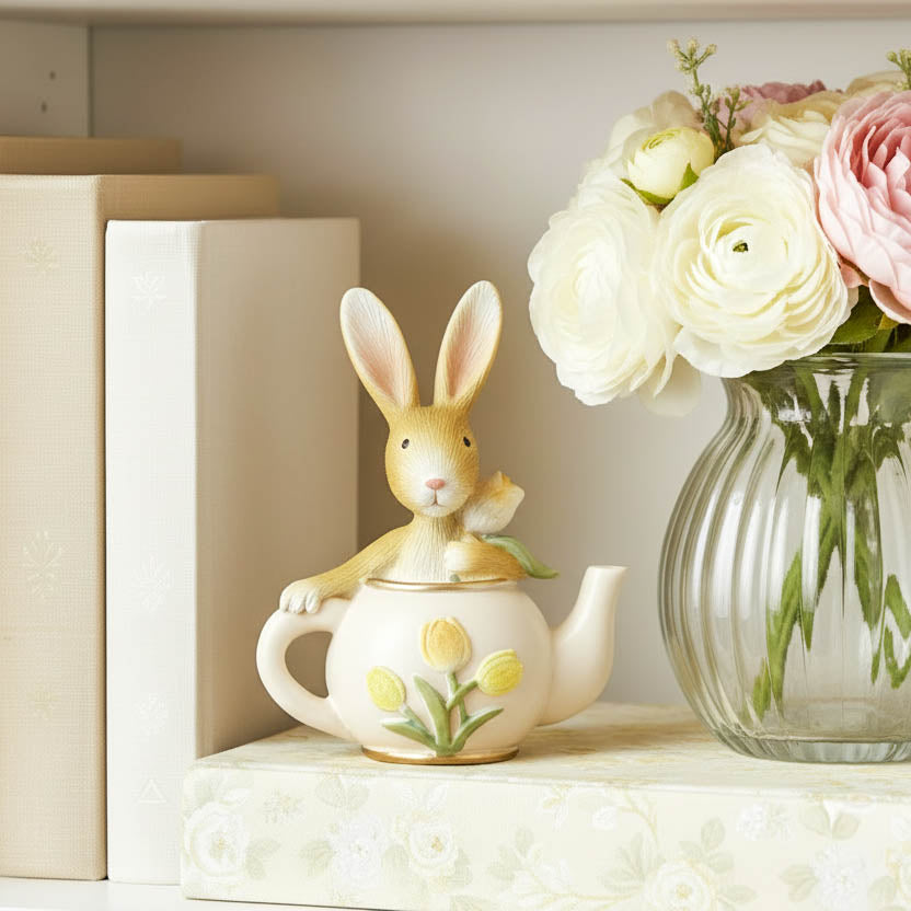 Mini Brown Rabbit in Teapot