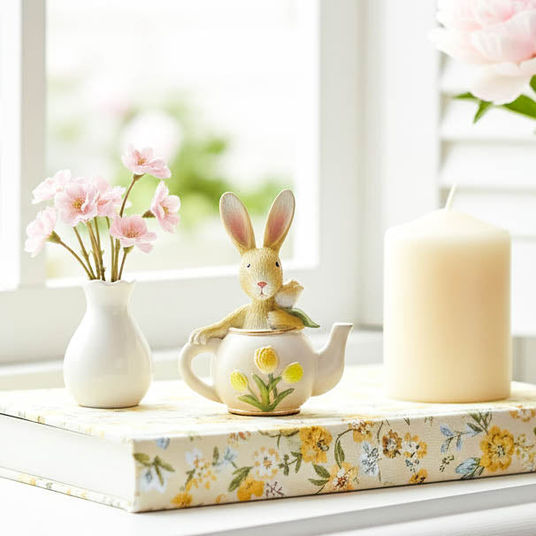 Mini Brown Rabbit in Teapot