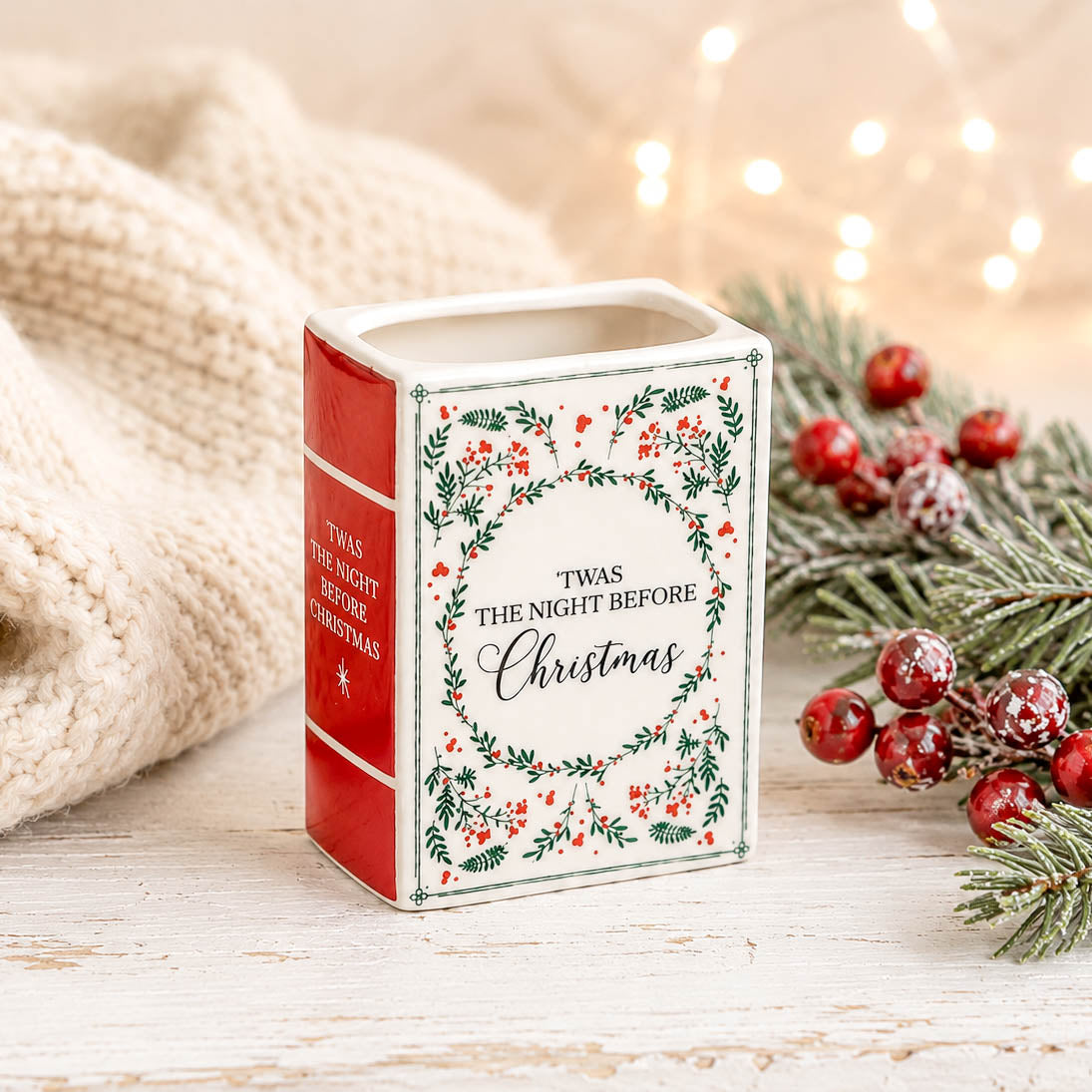 Twas The Night Before Christmas Mini Book Vase