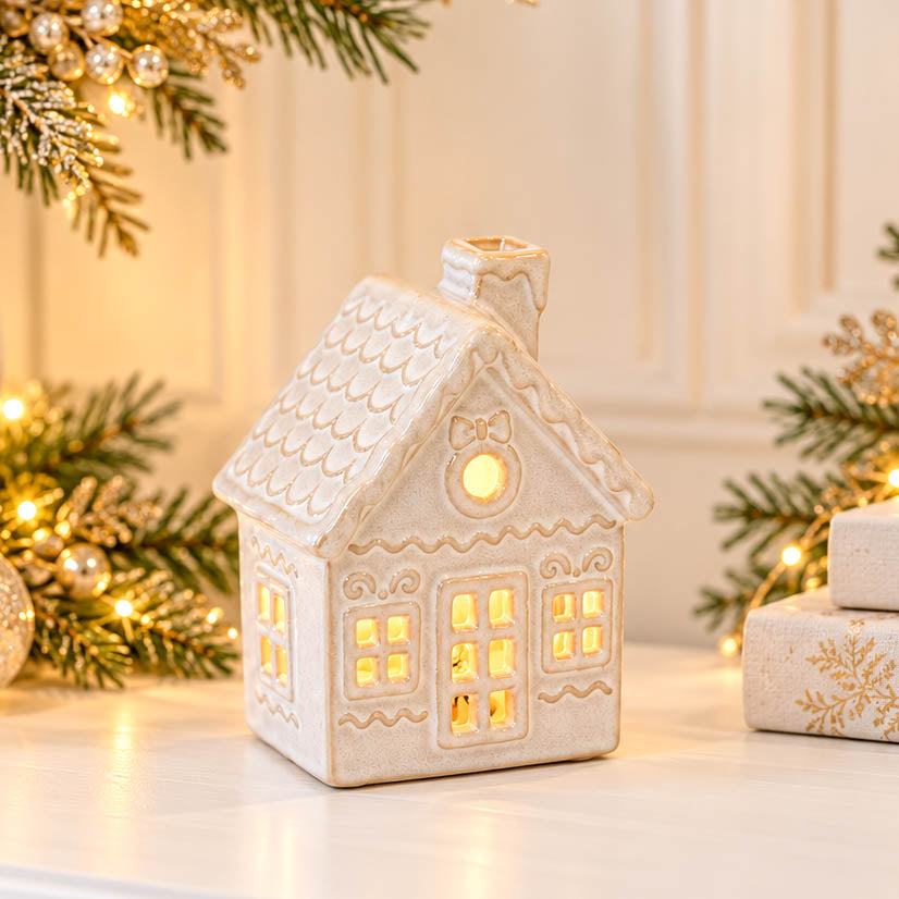 Natural LED Gingerbread Christmas House