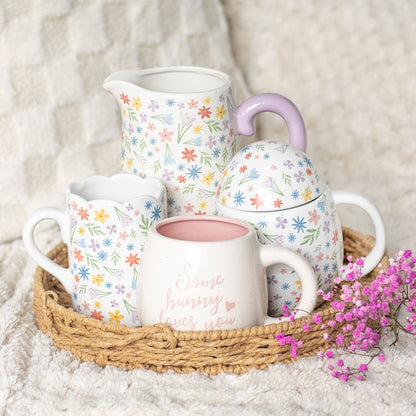 Spring Floral Print Scallop Mug