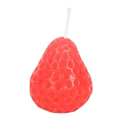 Set of 3 Strawberry Shaped Unscented Candles