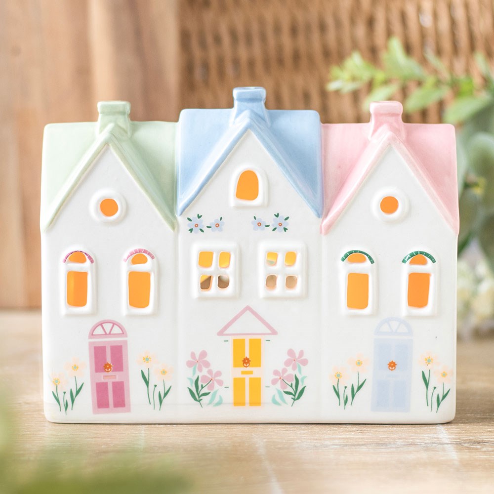 Pastel House Tealight House &amp; Incense Cone Burner