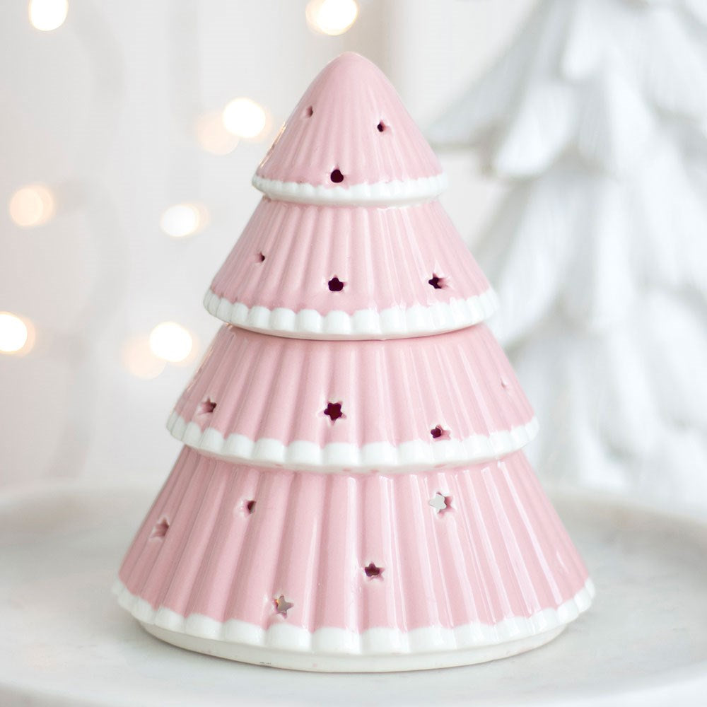 Pink Christmas Tree Ceramic Oil &amp; Wax Warmer