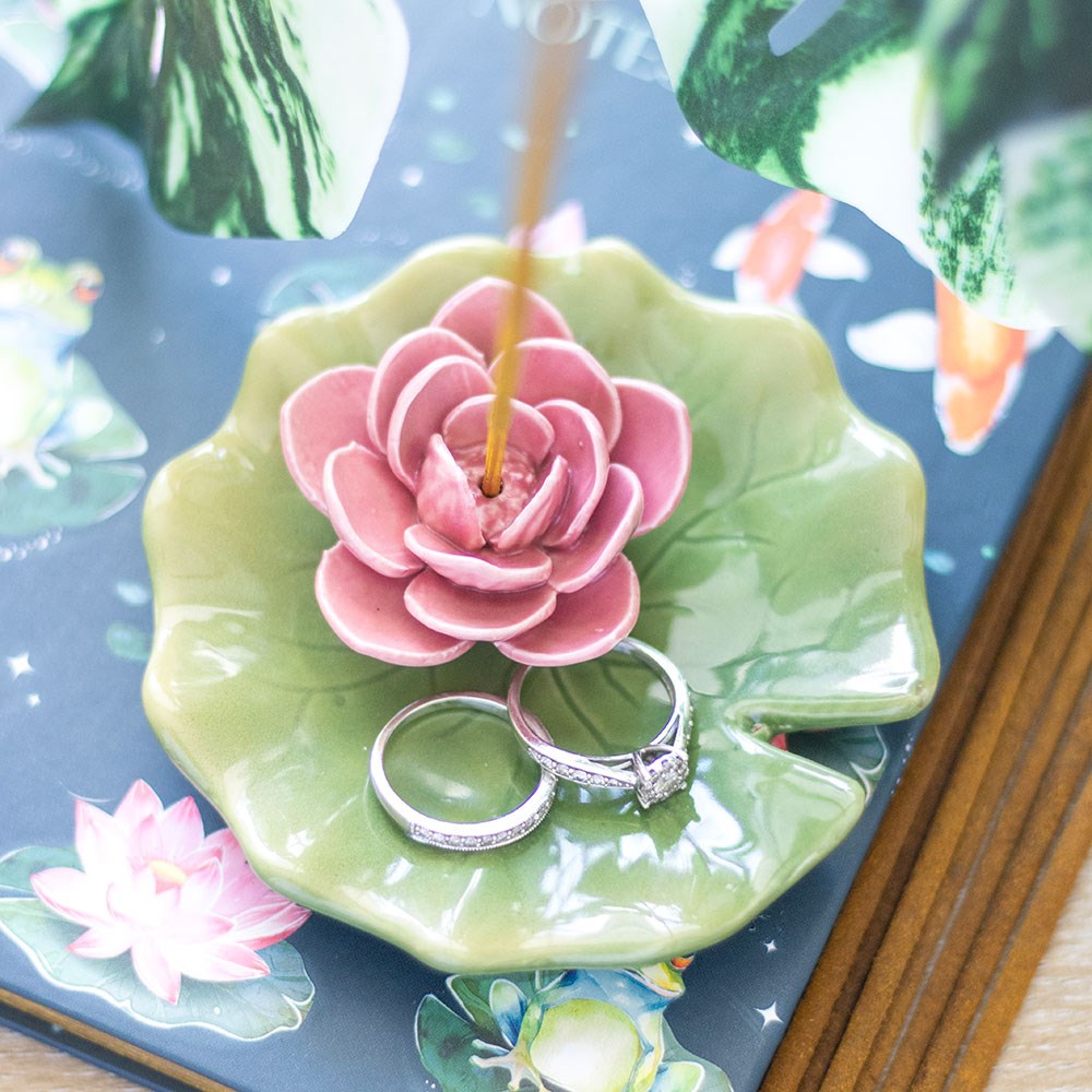 Lily Pad Trinket Dish &amp; Incense Stick Holder