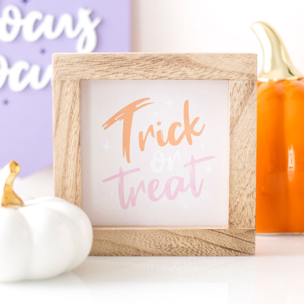 Trick Or Treat Mini Framed Sign