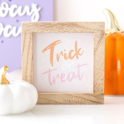 Trick Or Treat Mini Framed Sign