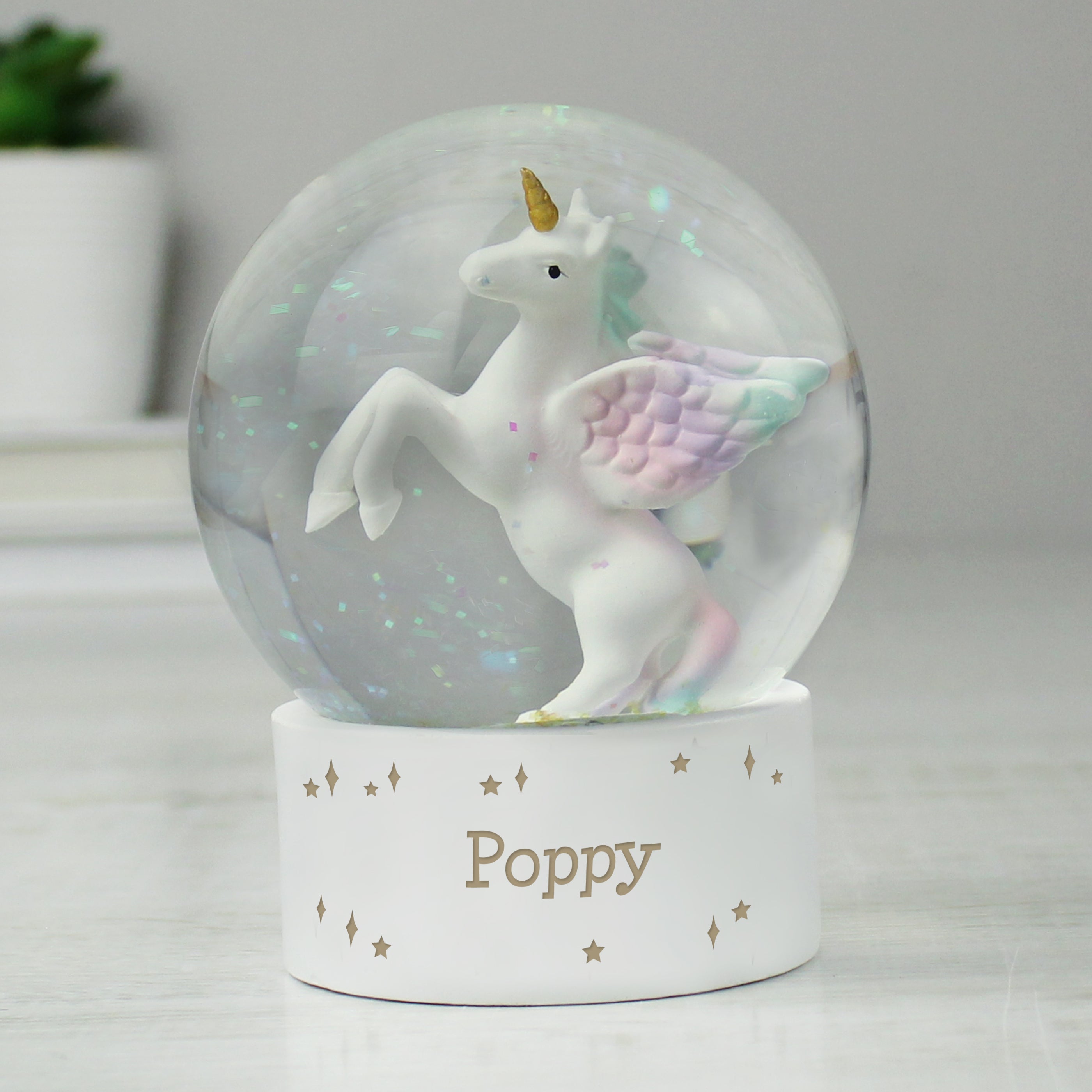 Personalised Unicorn Snow Globe