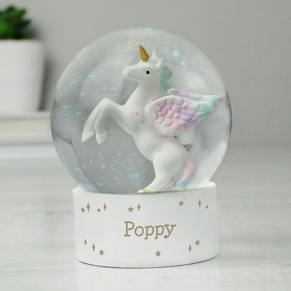 Personalised Unicorn Snow Globe