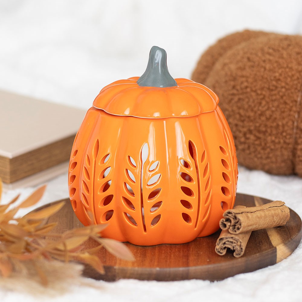 Vibrant Orange Leaf Pumpkin Oil &amp; Wax Warmer
