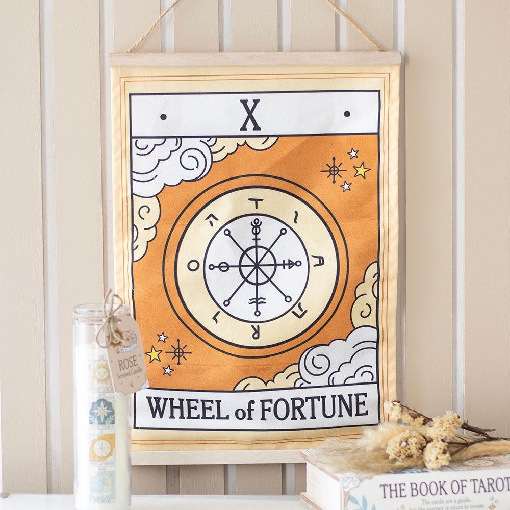 Wheel Of Fortune Vintage Tarot Wall Hanging